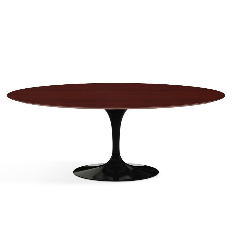 Saarinen 78" Oval Dining Table Medium Dining Tables Knoll Black Reff Dark Cherry 