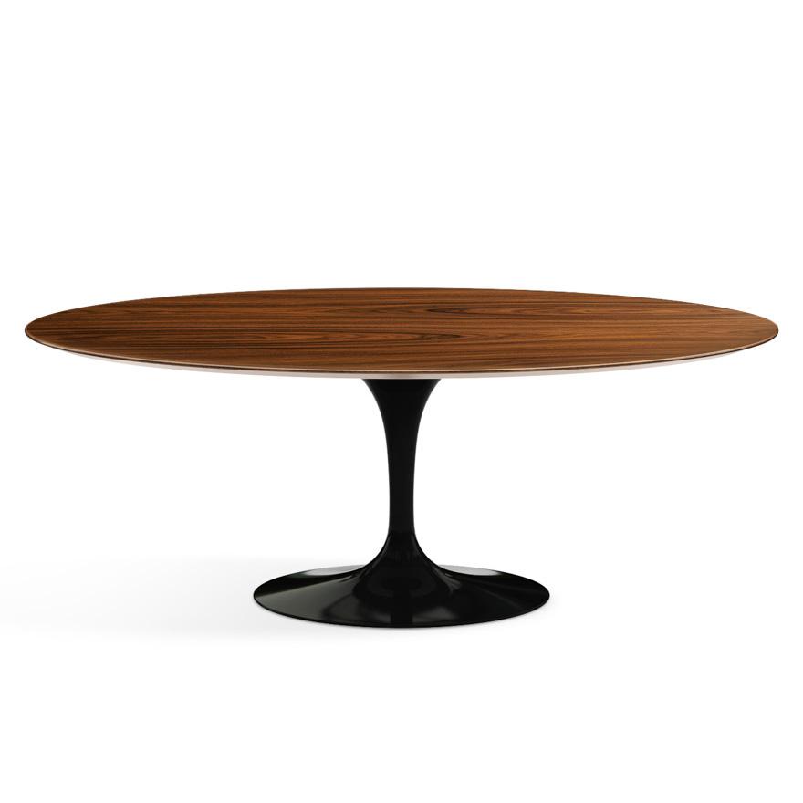 Saarinen 78" Oval Dining Table Medium Dining Tables Knoll Black Rosewood 