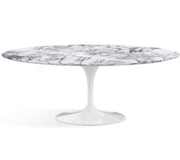 Saarinen 78" Oval Dining Table Medium Dining Tables Knoll White Arabescato marble, Shiny finish 