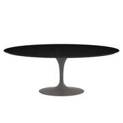 Saarinen 78" Oval Dining Table Medium Dining Tables Knoll Grey Black laminate, Satin finish 