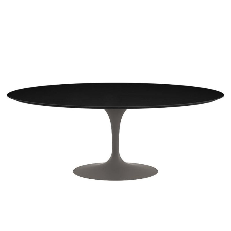 Saarinen 78" Oval Dining Table Medium Dining Tables Knoll Grey Black laminate, Satin finish 