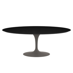 Saarinen 78" Oval Dining Table Medium Dining Tables Knoll Grey Black laminate, Satin finish 