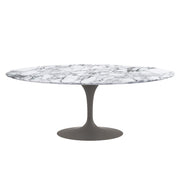 Saarinen 78" Oval Dining Table Medium Dining Tables Knoll Grey Arabescato marble, Satin finish 
