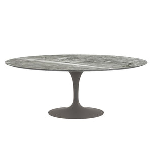 Saarinen 78" Oval Dining Table Medium Dining Tables Knoll Grey Grey marble, Shiny finish 