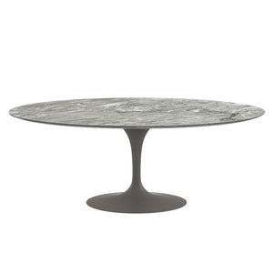 Saarinen 78" Oval Dining Table Medium Dining Tables Knoll Grey Grey marble, Satin finish 