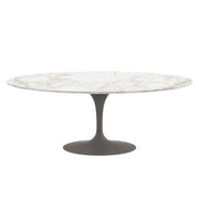 Saarinen 78" Oval Dining Table Medium Dining Tables Knoll Grey Calacatta marble, Satin finish 