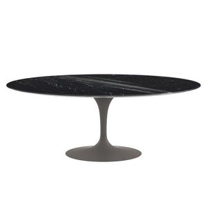 Saarinen 78" Oval Dining Table Medium Dining Tables Knoll Grey Nero Marquina marble, Shiny finish 