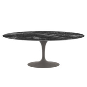 Saarinen 78" Oval Dining Table Medium Dining Tables Knoll Grey Portoro marble, Shiny finish 