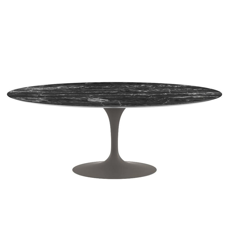 Saarinen 78" Oval Dining Table Medium Dining Tables Knoll Grey Portoro marble, Satin finish 