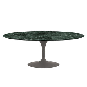 Saarinen 78" Oval Dining Table Medium Dining Tables Knoll Grey Verde Alpi marble, Satin finish 