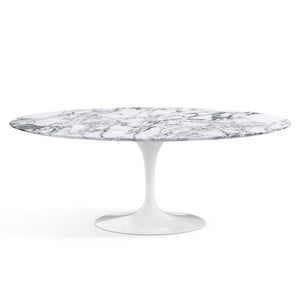 Saarinen 78" Oval Dining Table Medium Dining Tables Knoll White Arabescato marble, Satin finish 