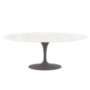 Saarinen 78" Oval Dining Table Medium Dining Tables Knoll Grey Vetro Bianco 