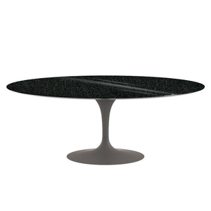Saarinen 78" Oval Dining Table Medium Dining Tables Knoll Grey Black Andes, Granite 