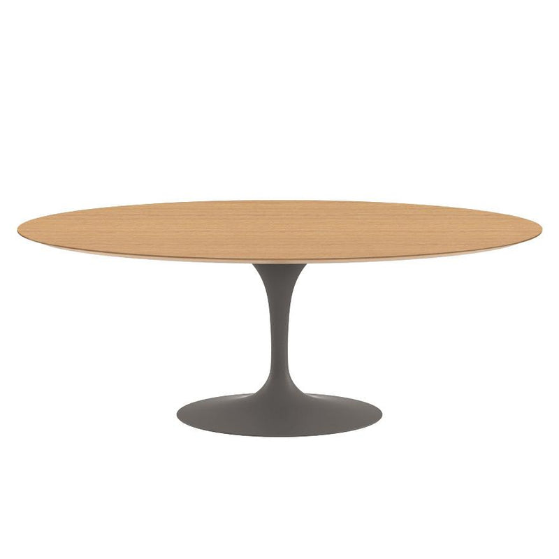 Saarinen 78" Oval Dining Table Medium Dining Tables Knoll Grey Light Oak 