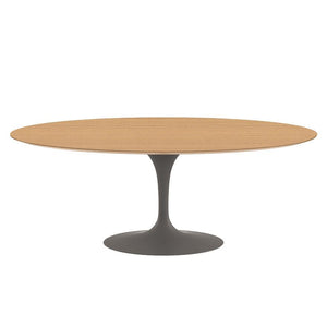 Saarinen 78" Oval Dining Table Medium Dining Tables Knoll Grey Light Oak 