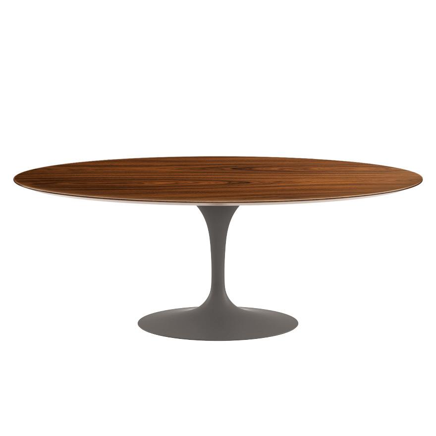 Saarinen 78&quot; Oval Dining Table Medium Dining Tables Knoll Grey Rosewood 