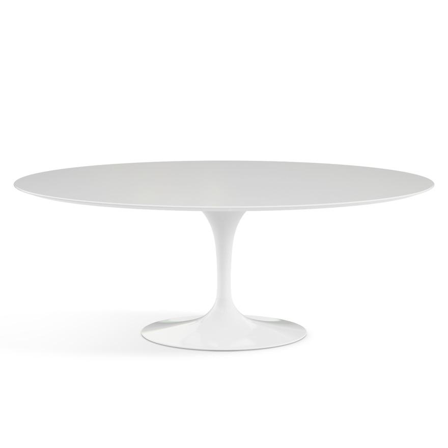 Saarinen 78&quot; Oval Dining Table Medium Dining Tables Knoll White White laminate, Satin finish 