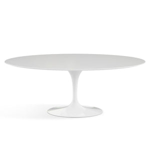 Saarinen 78" Oval Dining Table Medium Dining Tables Knoll White White laminate, Satin finish 