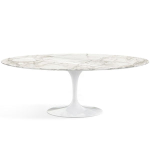 Saarinen 84" Oval Dining Table Dining Tables Knoll White Calacatta marble, Shiny finish 