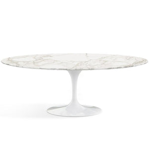 Saarinen 84" Oval Dining Table Dining Tables Knoll White Calacatta marble, Satin finish 