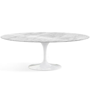 Saarinen 84" Oval Dining Table Dining Tables Knoll White Carrara marble, Shiny finish 