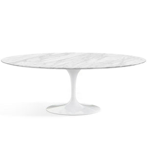 Saarinen 84" Oval Dining Table Dining Tables Knoll White Carrara marble, Satin finish 