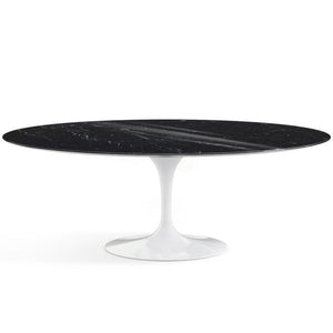 Saarinen 84" Oval Dining Table Dining Tables Knoll White Nero Marquina marble, Shiny finish 
