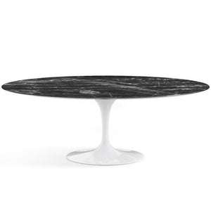 Saarinen 84" Oval Dining Table Dining Tables Knoll White Portoro marble, Shiny finish 