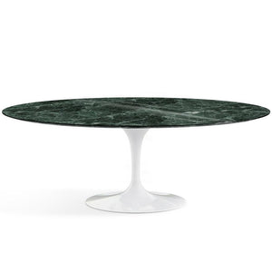 Saarinen 84" Oval Dining Table Dining Tables Knoll White Verde Alpi marble, Shiny finish 