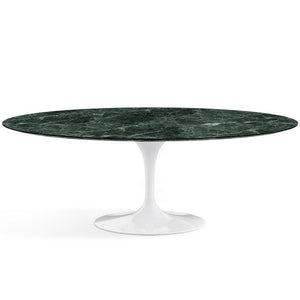 Saarinen 84" Oval Dining Table Dining Tables Knoll White Verde Alpi marble, Satin finish 