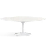 Saarinen 84" Oval Dining Table Dining Tables Knoll White Vetro Bianco 
