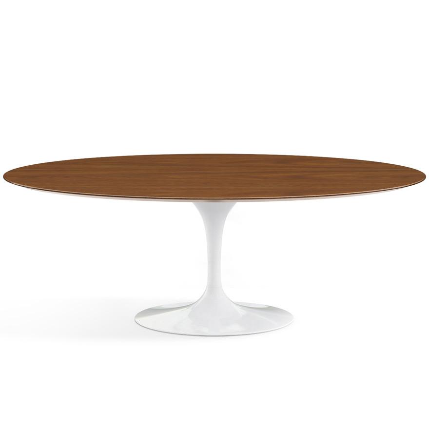 Saarinen 84" Oval Dining Table Dining Tables Knoll White Light Walnut 