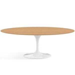 Saarinen 84" Oval Dining Table Dining Tables Knoll White Light Oak 