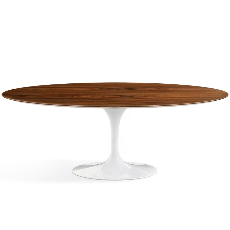 Saarinen 84" Oval Dining Table Dining Tables Knoll White Rosewood 