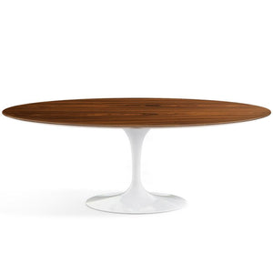 Saarinen 84" Oval Dining Table Dining Tables Knoll White Rosewood 