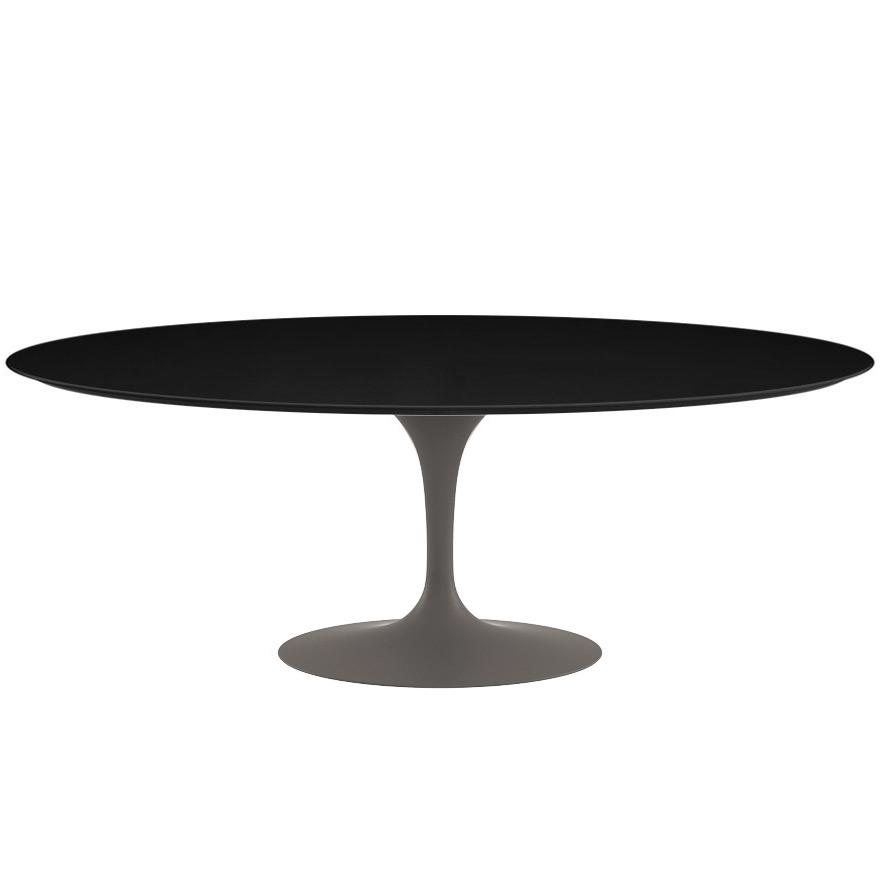 Saarinen 84&quot; Oval Dining Table Dining Tables Knoll Grey Black laminate, Satin finish 