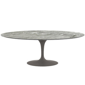 Saarinen 84" Oval Dining Table Dining Tables Knoll Grey Grey marble, Satin finish 