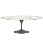 Saarinen 84" Oval Dining Table Dining Tables Knoll Grey Calacatta marble, Shiny finish 