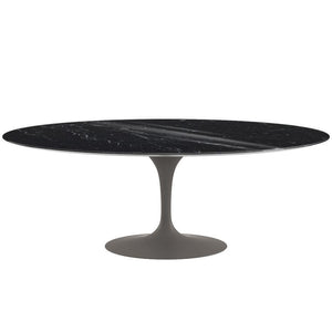 Saarinen 84" Oval Dining Table Dining Tables Knoll Grey Nero Marquina marble, Shiny finish 