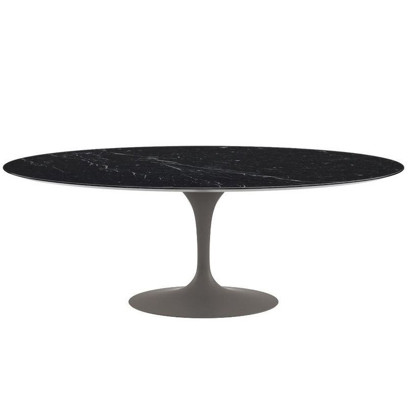 Saarinen 84" Oval Dining Table Dining Tables Knoll Grey Nero Marquina marble, Satin finis 