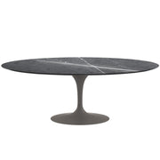 Saarinen 84" Oval Dining Table Dining Tables Knoll Grey Grigio Marquina marble, Shiny finish 