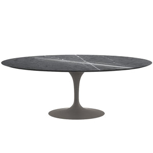 Saarinen 84" Oval Dining Table Dining Tables Knoll Grey Grigio Marquina marble, Shiny finish 