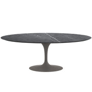 Saarinen 84" Oval Dining Table Dining Tables Knoll Grey Grigio Marquina marble, Satin finish 