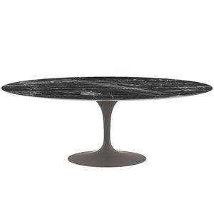 Saarinen 84" Oval Dining Table Dining Tables Knoll Grey Portoro marble, Shiny finish 