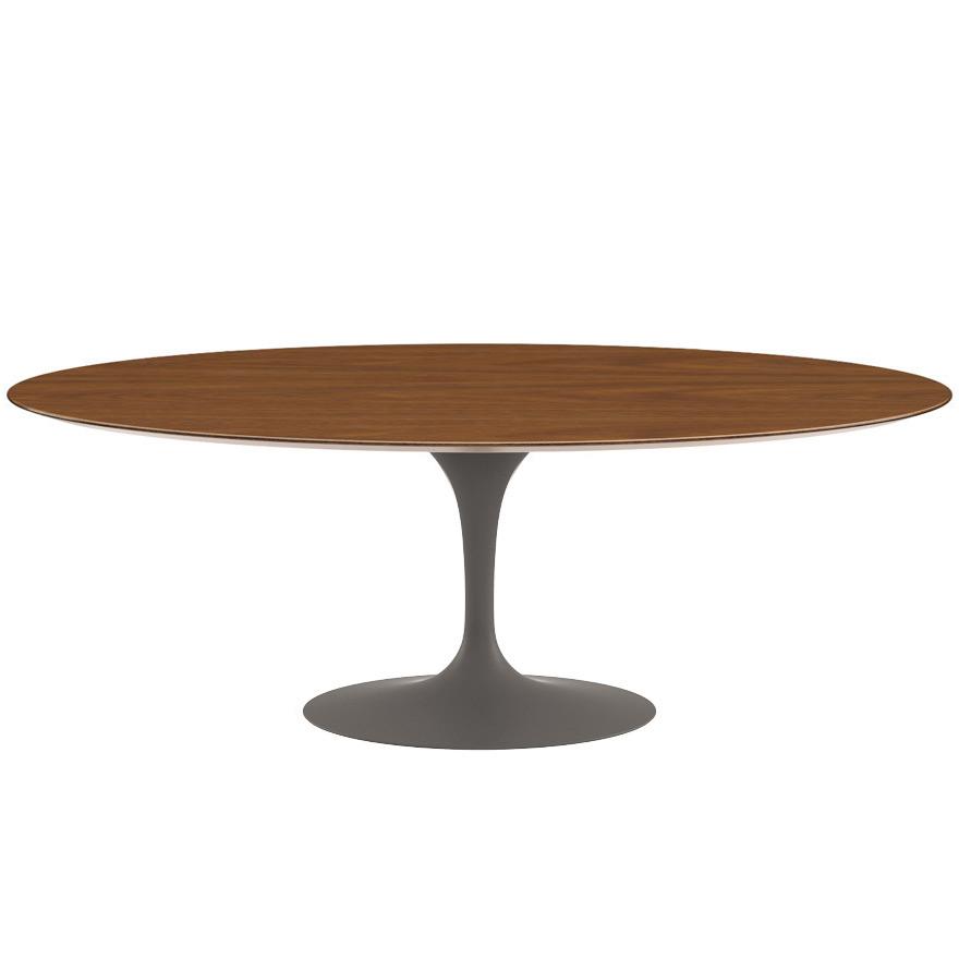 Saarinen 84" Oval Dining Table Dining Tables Knoll Grey Light Walnut 