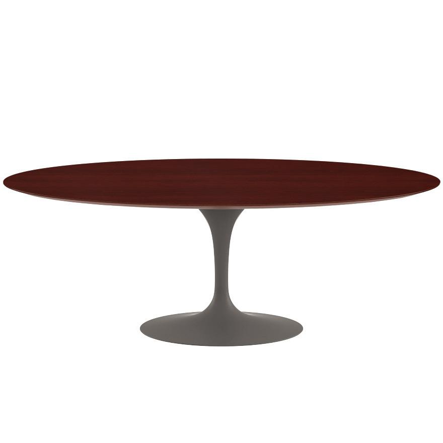 Saarinen 84" Oval Dining Table Dining Tables Knoll Grey Ebonized Walnut 