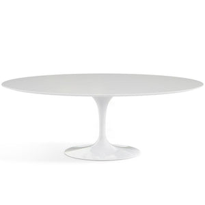 Saarinen 84" Oval Dining Table Dining Tables Knoll White White laminate, Satin finish 