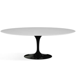Saarinen 96" Oval Dining Table Large Dining Tables Knoll Black White laminate, Satin finish 