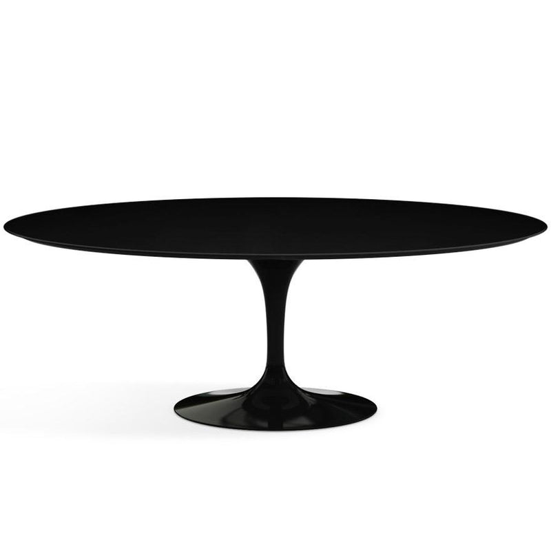 Saarinen 96" Oval Dining Table Large Dining Tables Knoll Black Black laminate, Satin finish 