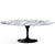 Saarinen 96" Oval Dining Table Large Dining Tables Knoll Black Arabescato marble, Shiny finish 